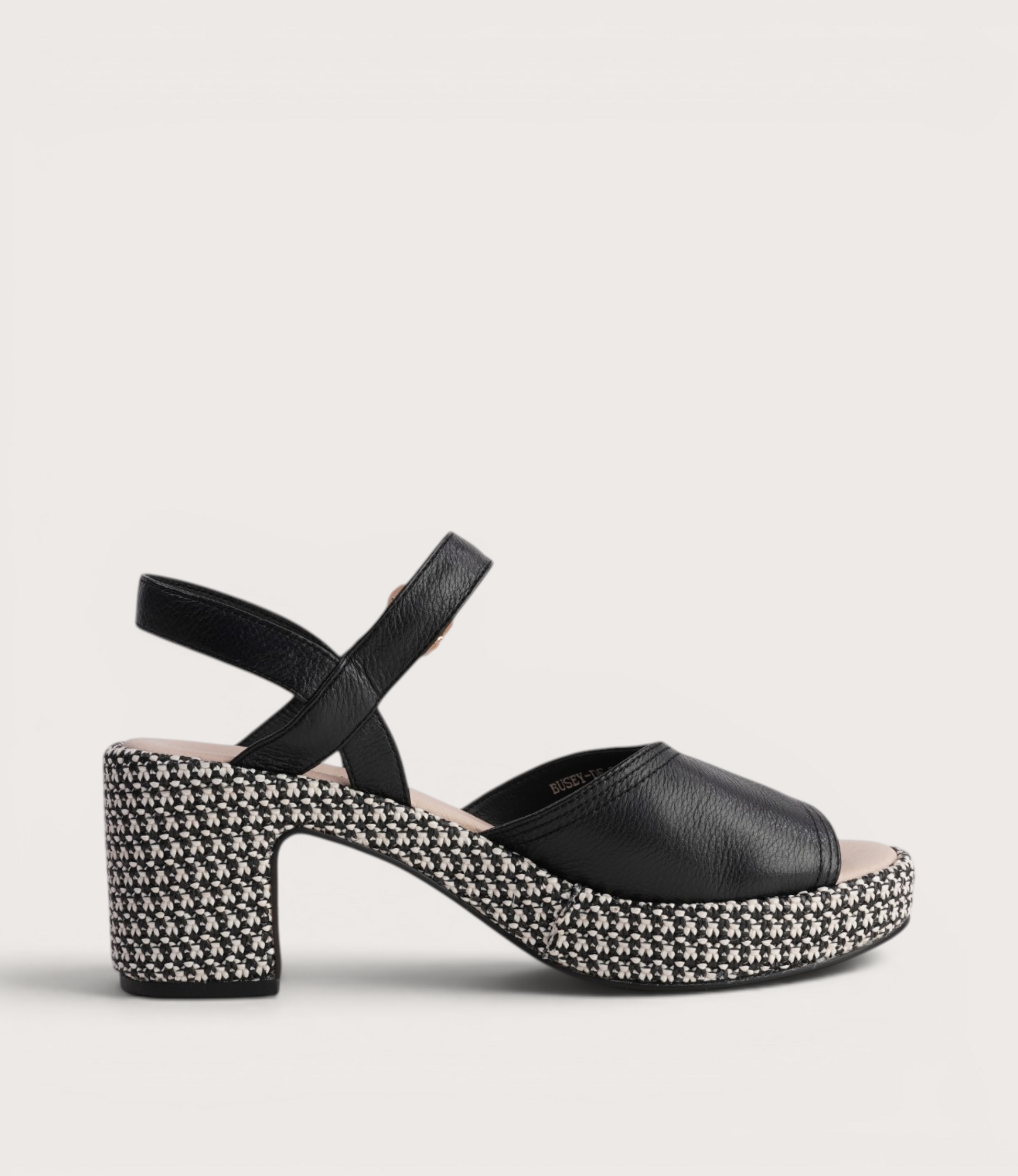 Busey Black/Black White Heels
