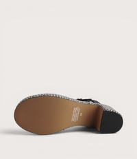 Busey Black/Black White Heels