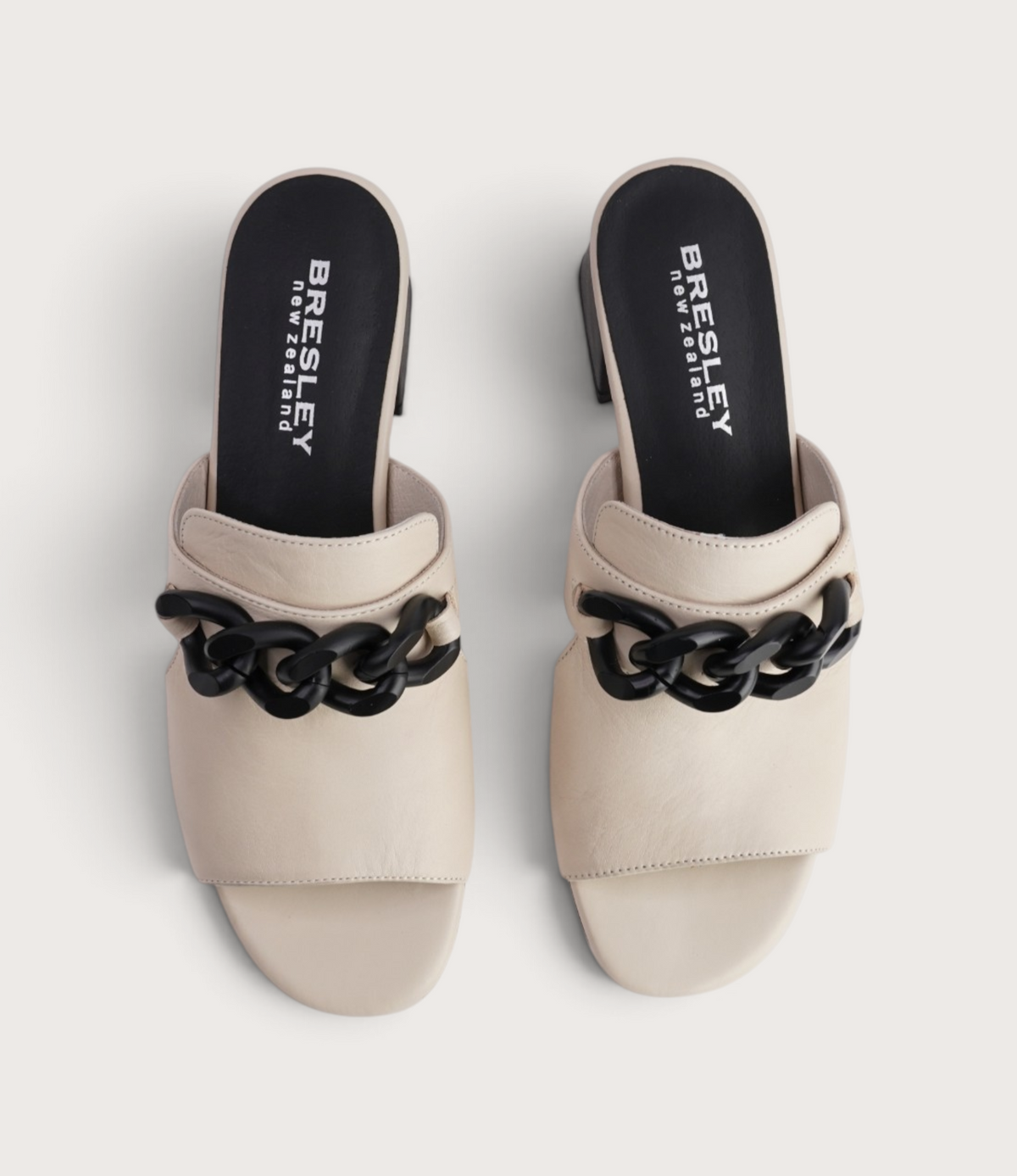 Adder Swan/Black Leather Heels