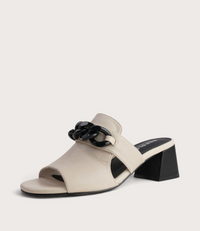 Adder Swan/Black Leather Heels