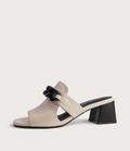 Adder Swan/Black Leather Heels
