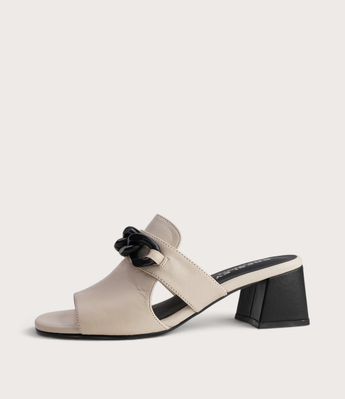 Adder Swan/Black Leather Heels