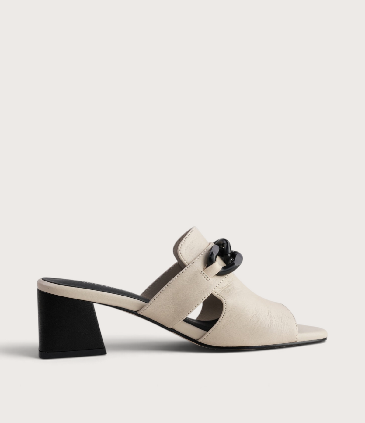 Adder Swan/Black Leather Heels