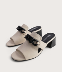 Adder Swan/Black Leather Heels