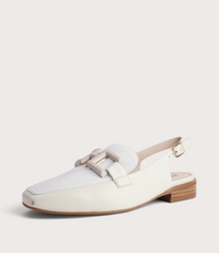 Shake Bone/White Leather Loafers