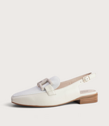 Shake Bone/White Leather Loafers