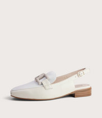 Shake Bone/White Leather Loafers