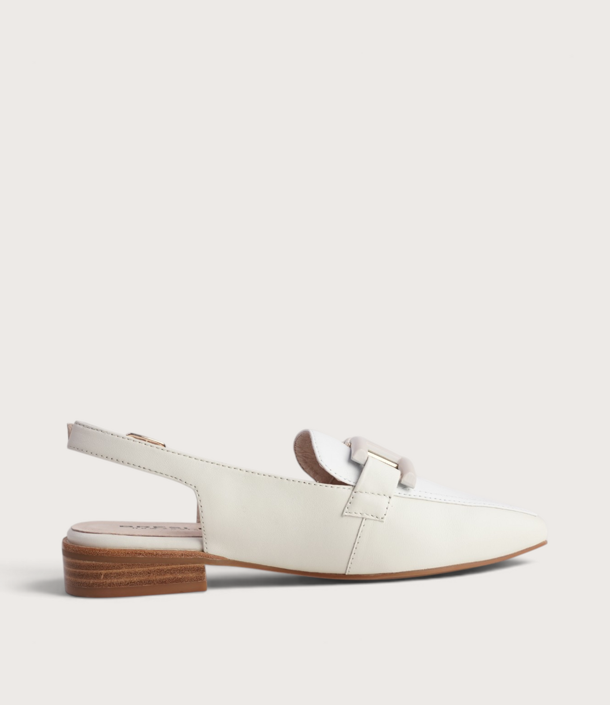 Shake Bone/White Leather Loafers
