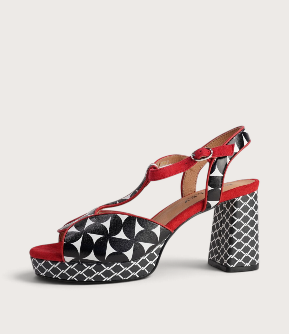 Sally Black Multi Leather Heels