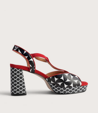 Sally Black Multi Leather Heels