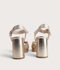 Smoothy Gold Leather Heels