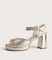 Smoothy Gold Leather Heels