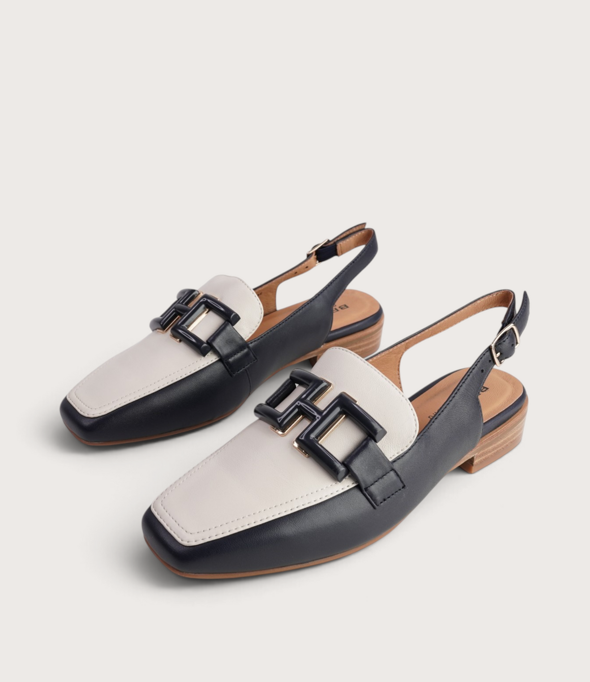 Shake Navy/Bone Leather Loafers