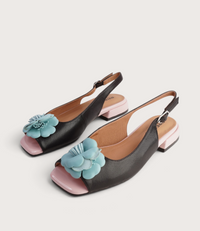 Saffy Chocolate Multi Leather Flats
