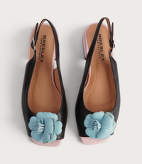 Saffy Chocolate Multi Leather Flats