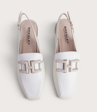 Shake Bone/White Leather Loafers