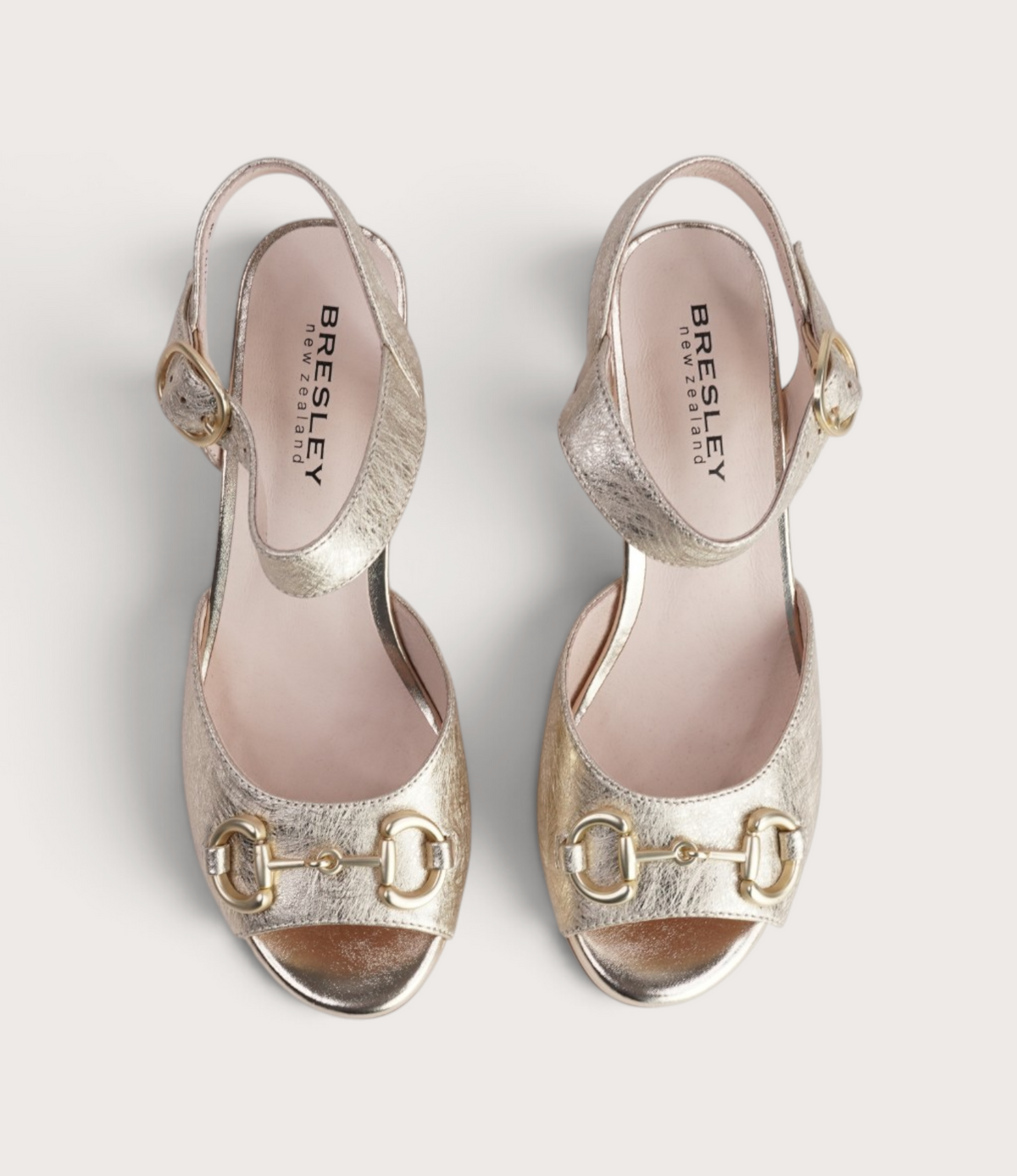 Smoothy Gold Leather Heels