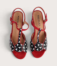 Sally Black Multi Leather Heels