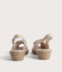 Erica Cappuccino Leather Espadrille Wedges