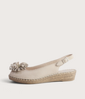 Erica Cappuccino Leather Espadrille Wedges