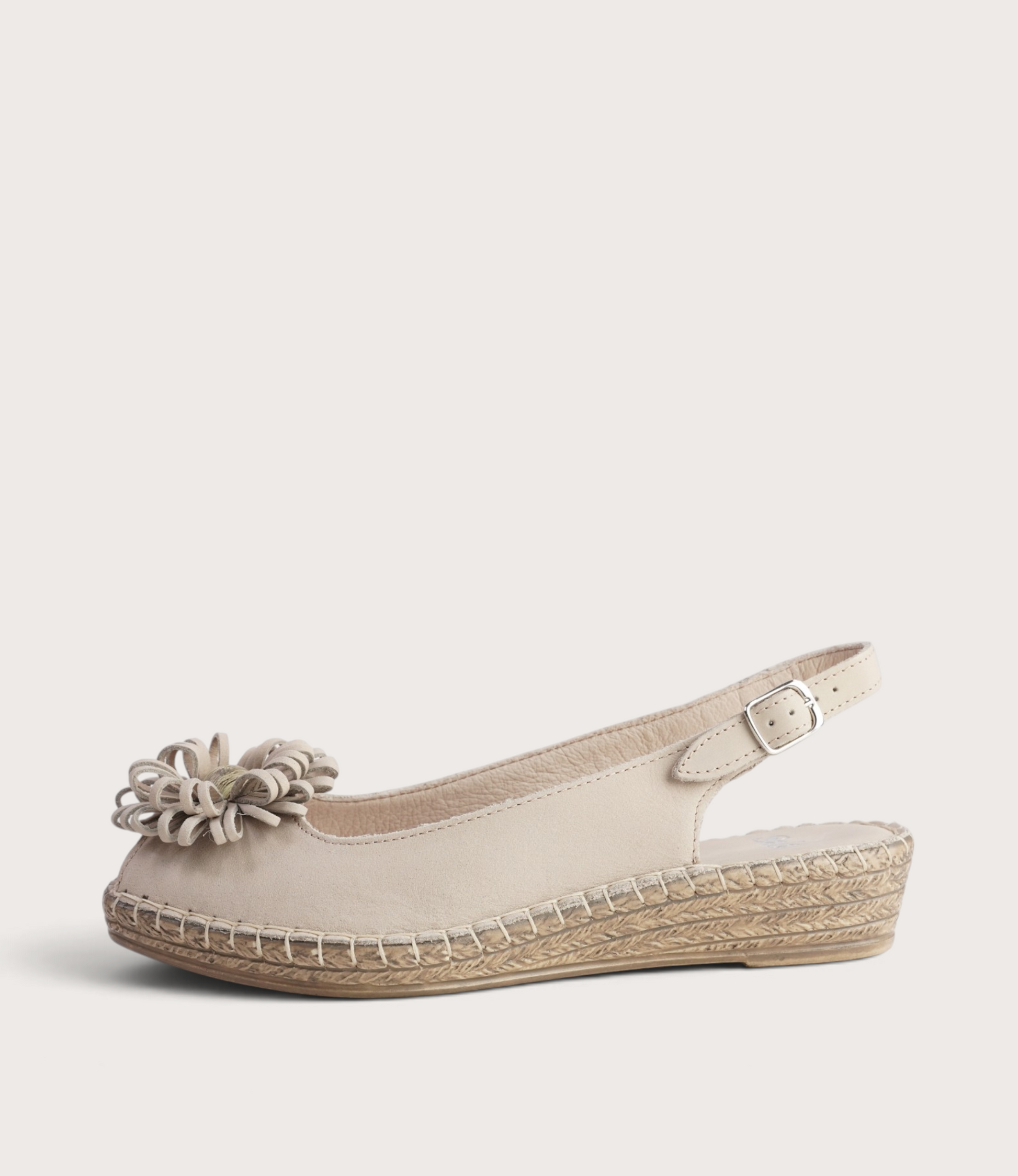 Erica Cappuccino Leather Espadrille Wedges