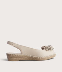 Erica Cappuccino Leather Espadrille Wedges