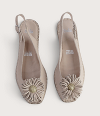Erica Cappuccino Leather Espadrille Wedges