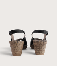 Verese Nero Leather Espadrille Wedges