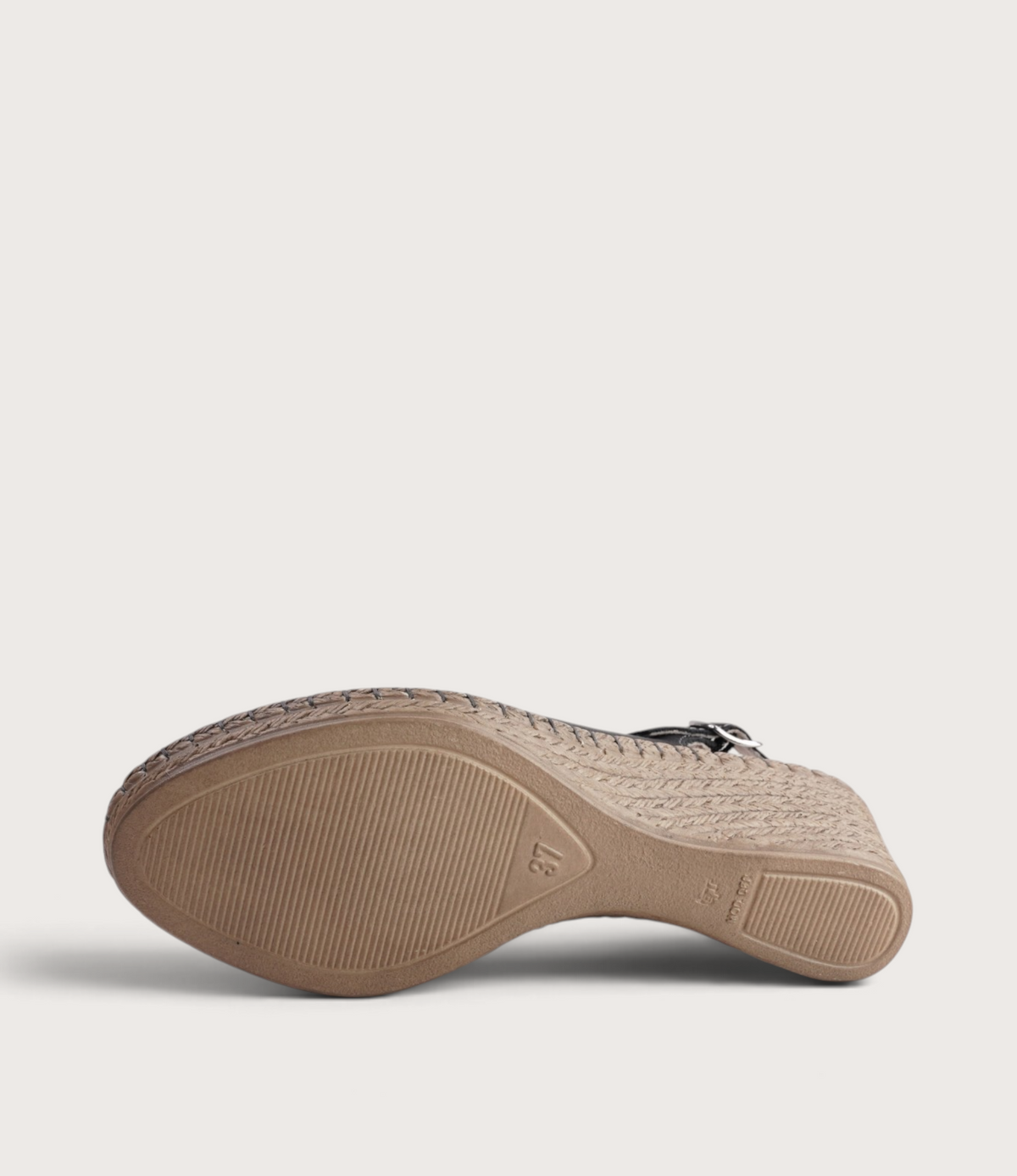 Verese Nero Leather Espadrille Wedges - SALA | Shouz