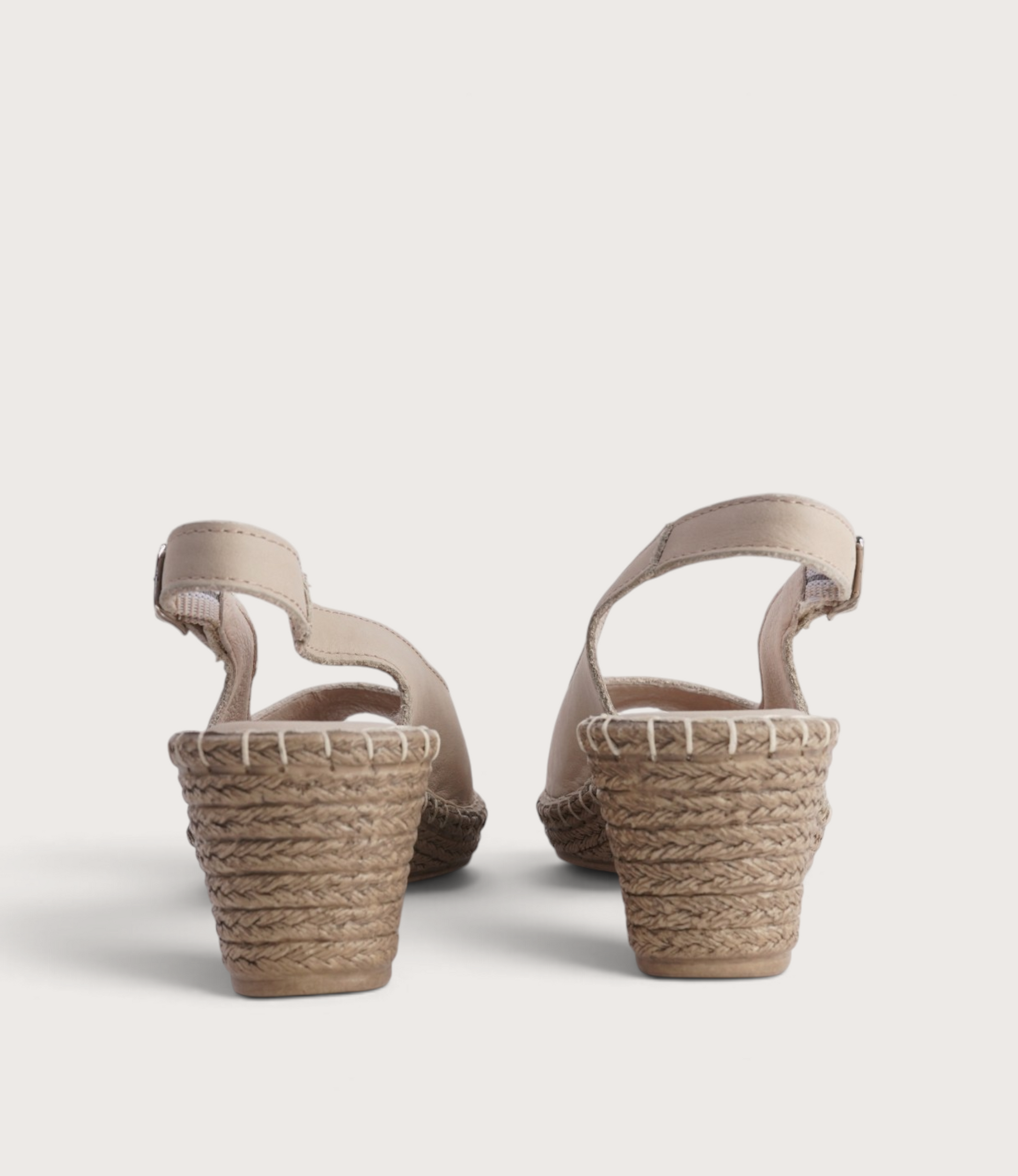 Verese Cappuccino Leather Espadrille Wedges