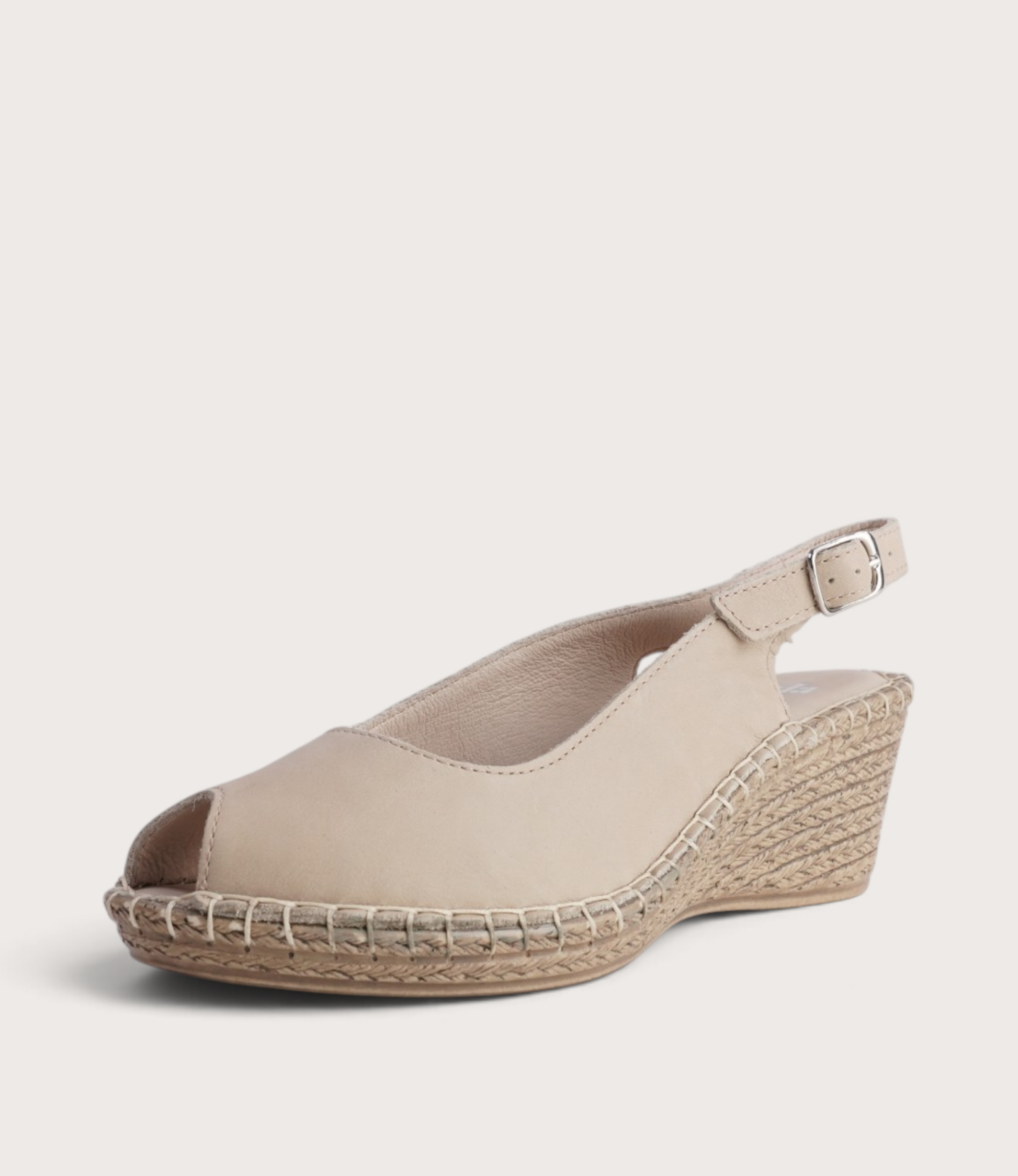 Verese Cappuccino Leather Espadrille Wedges