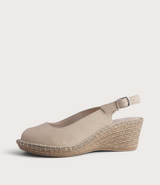 Verese Cappuccino Leather Espadrille Wedges