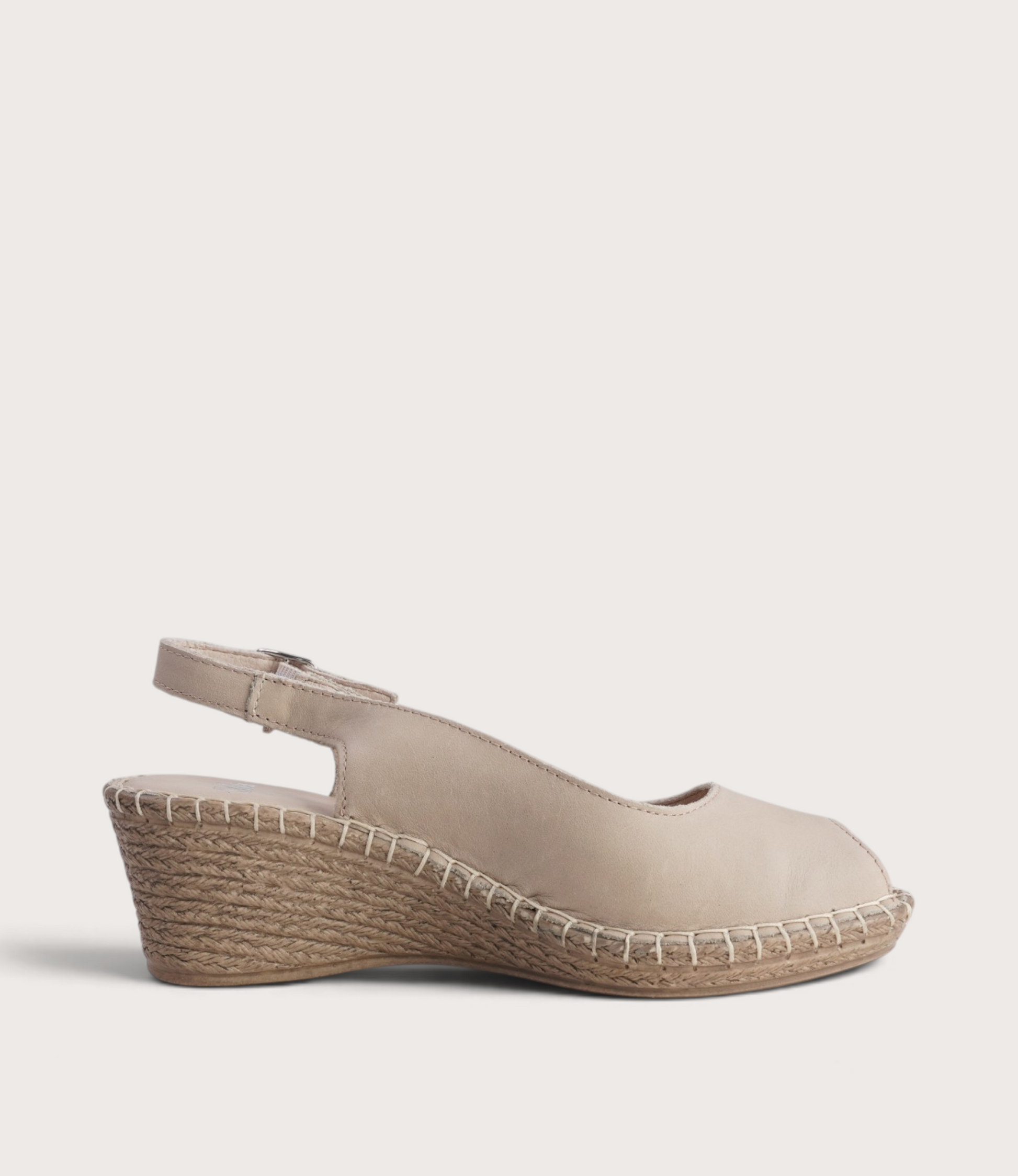 Verese Cappuccino Leather Espadrille Wedges