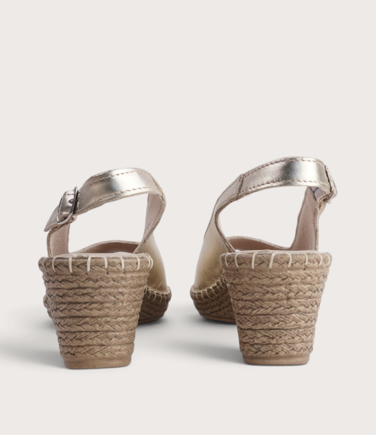 Verese Platino Leather Espadrille Wedges