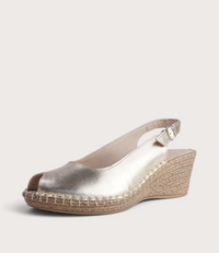 Verese Platino Leather Espadrille Wedges