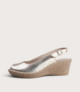 Verese Platino Leather Espadrille Wedges