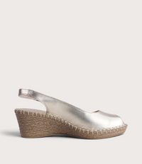 Verese Platino Leather Espadrille Wedges