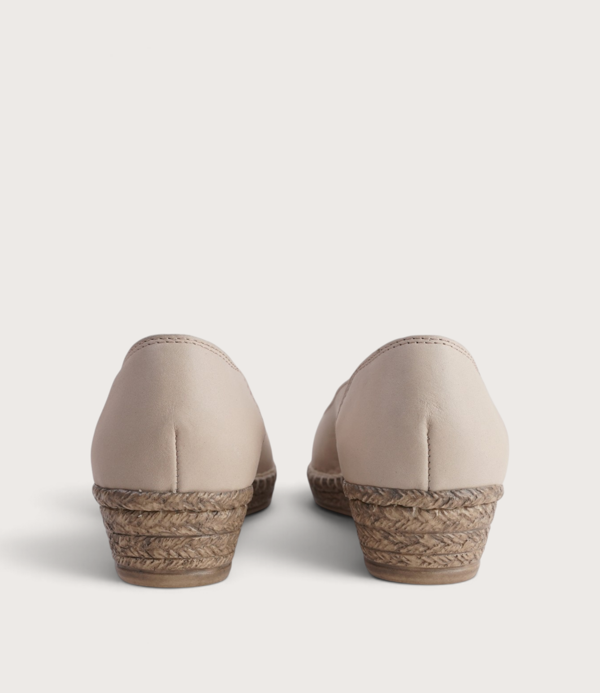 Erma Cappuccino Leather Espadrille Wedges
