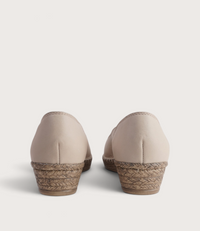 Erma Cappuccino Leather Espadrille Wedges