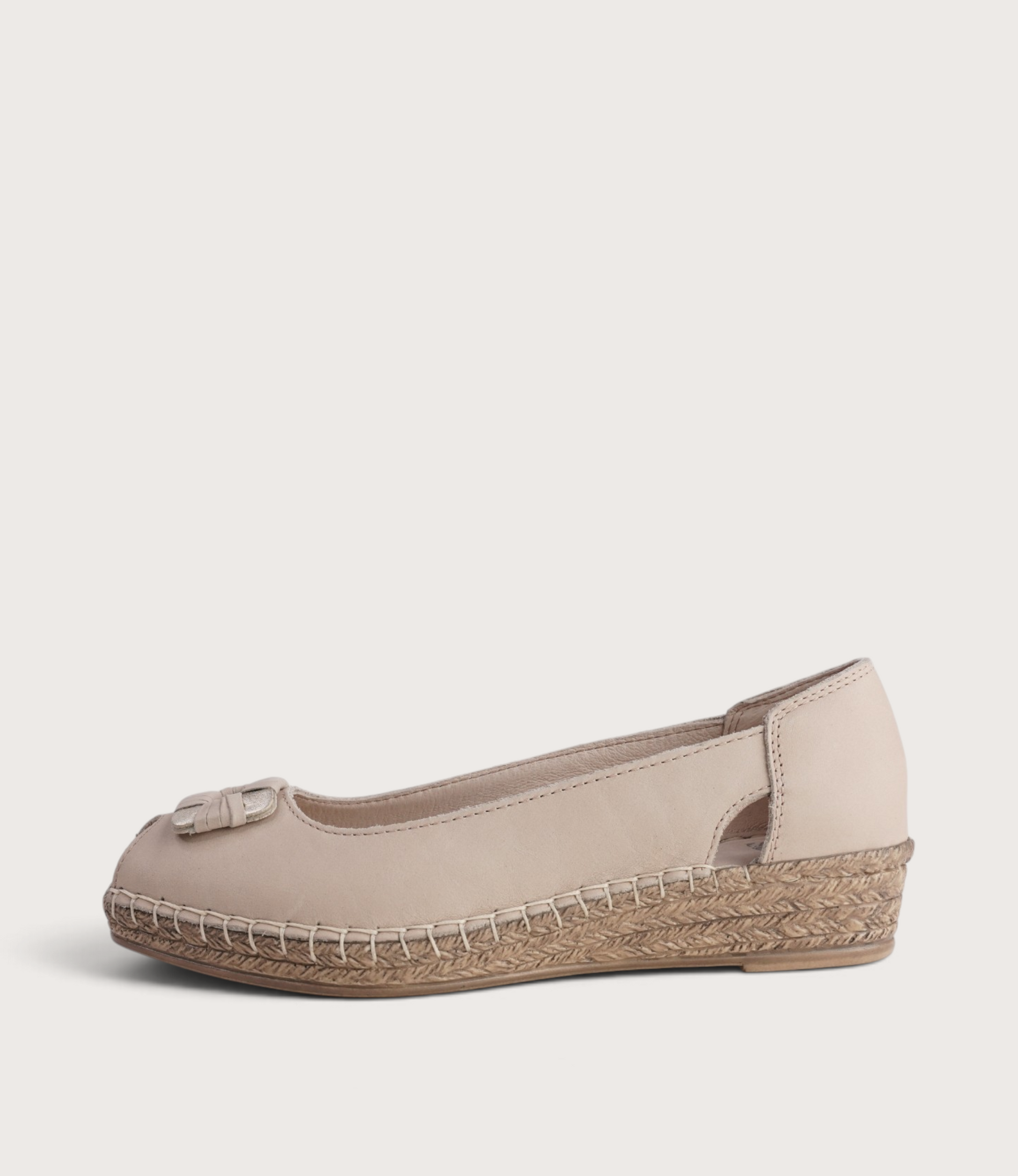 Erma Cappuccino Leather Espadrille Wedges