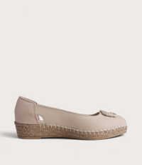 Erma Cappuccino Leather Espadrille Wedges