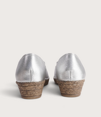 Erma Argento Leather Espadrille Wedges