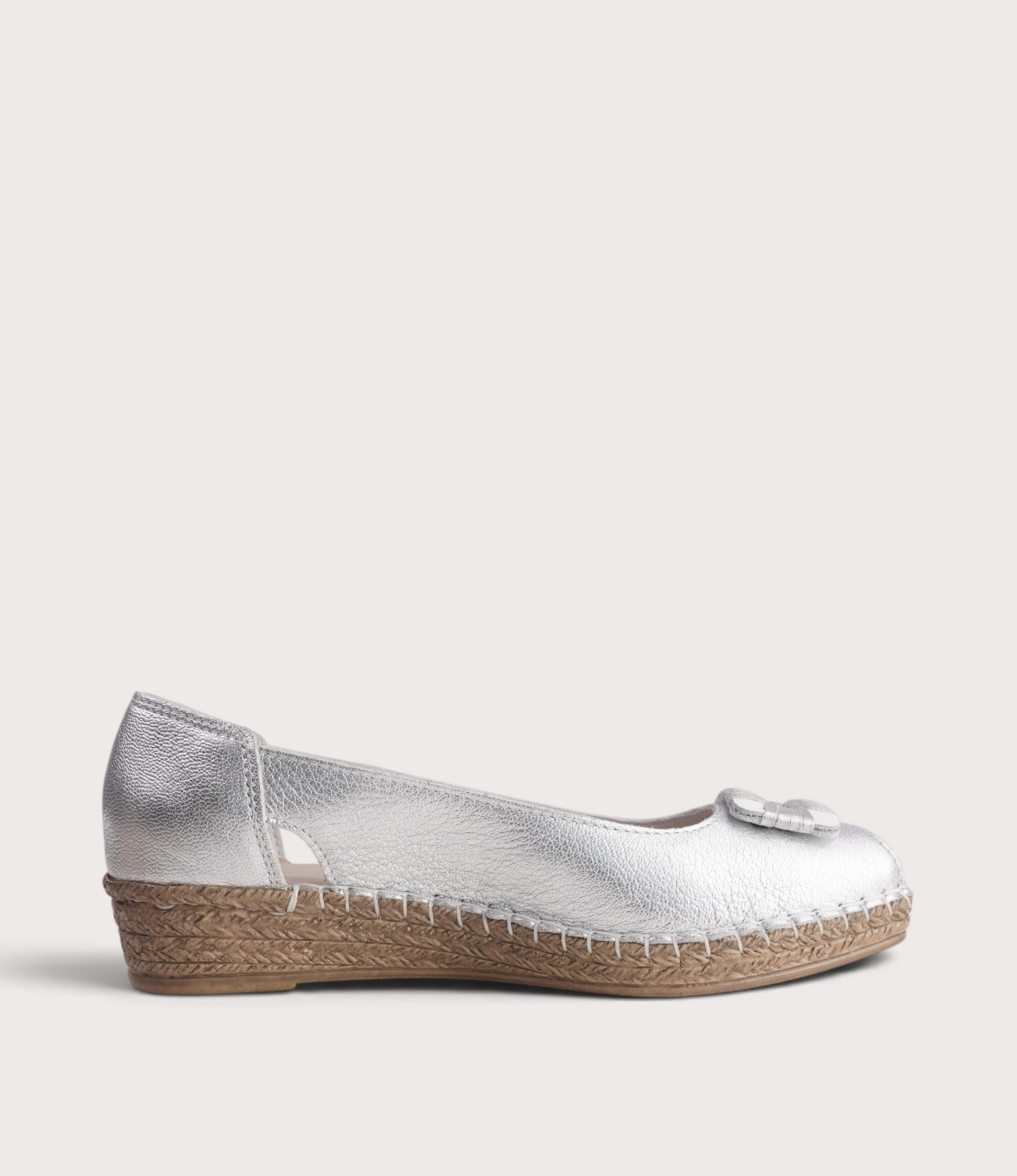 Erma Argento Leather Espadrille Wedges