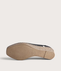 Erma Nero Leather Espadrille Wedges