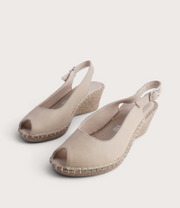 Verese Cappuccino Leather Espadrille Wedges