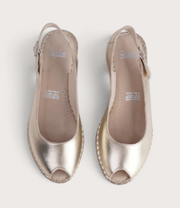 Verese Platino Leather Espadrille Wedges