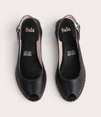 Verese Nero Leather Espadrille Wedges