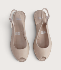 Verese Cappuccino Leather Espadrille Wedges