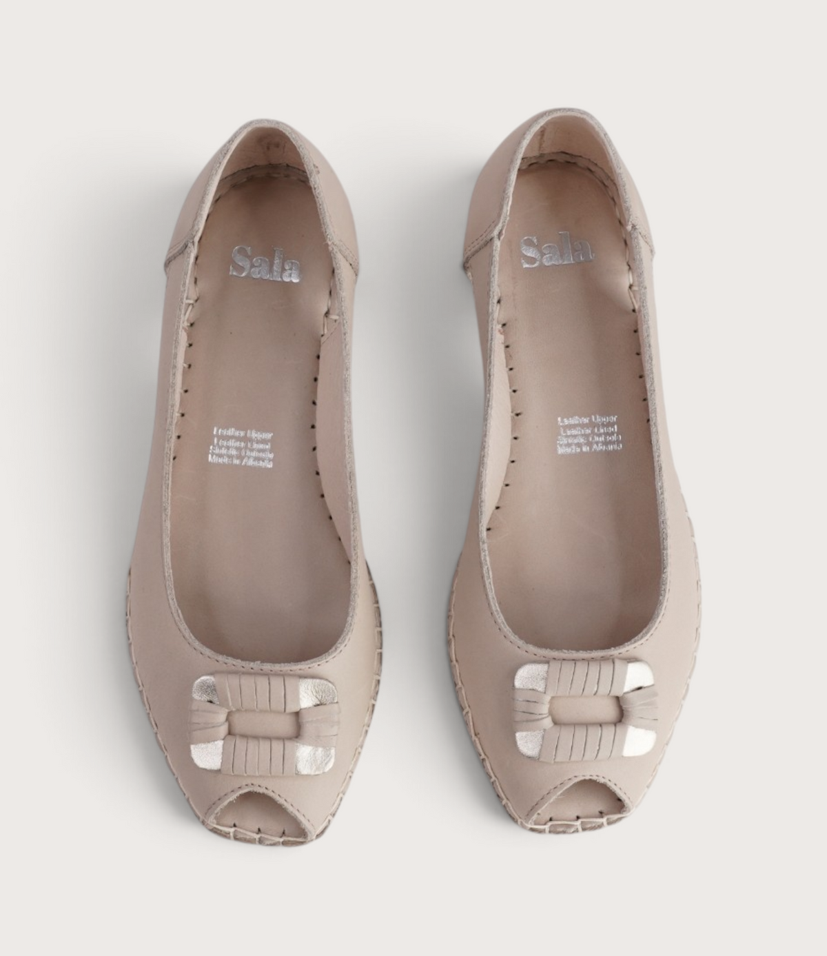 Erma Cappuccino Leather Espadrille Wedges