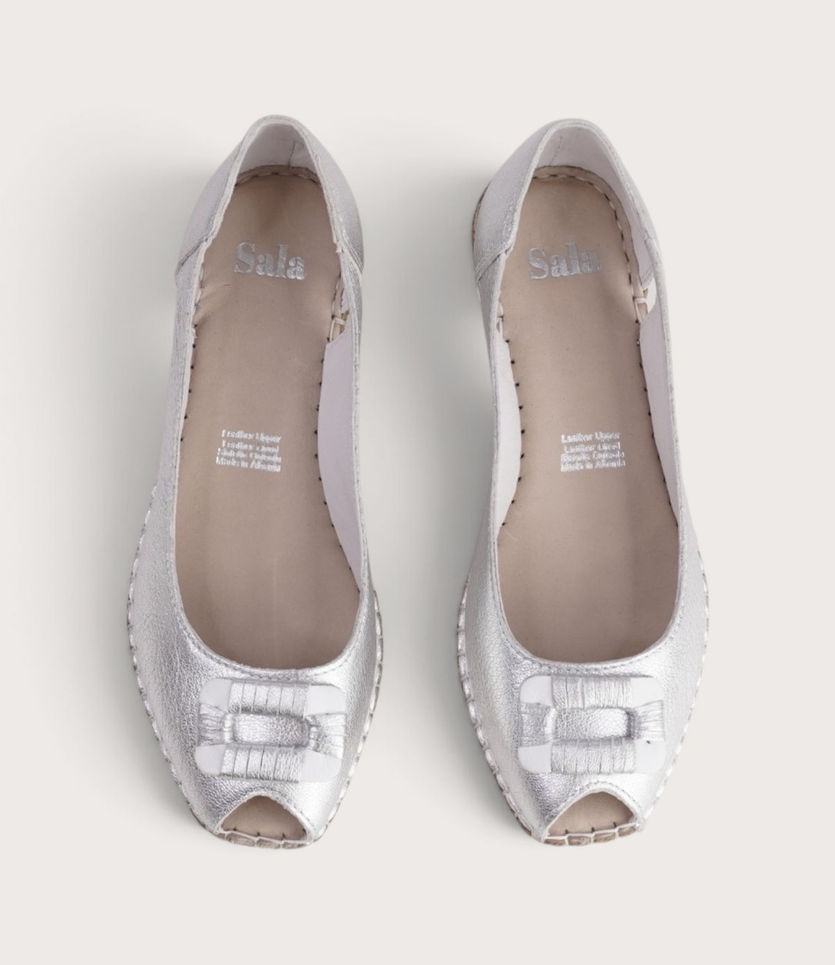 Erma Argento Leather Espadrille Wedges